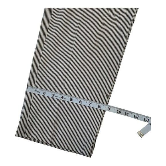  Talbots Signature Crop Pants Women SZ 14 Black Off White Stripes Straight Legs - Picture 8 of 13